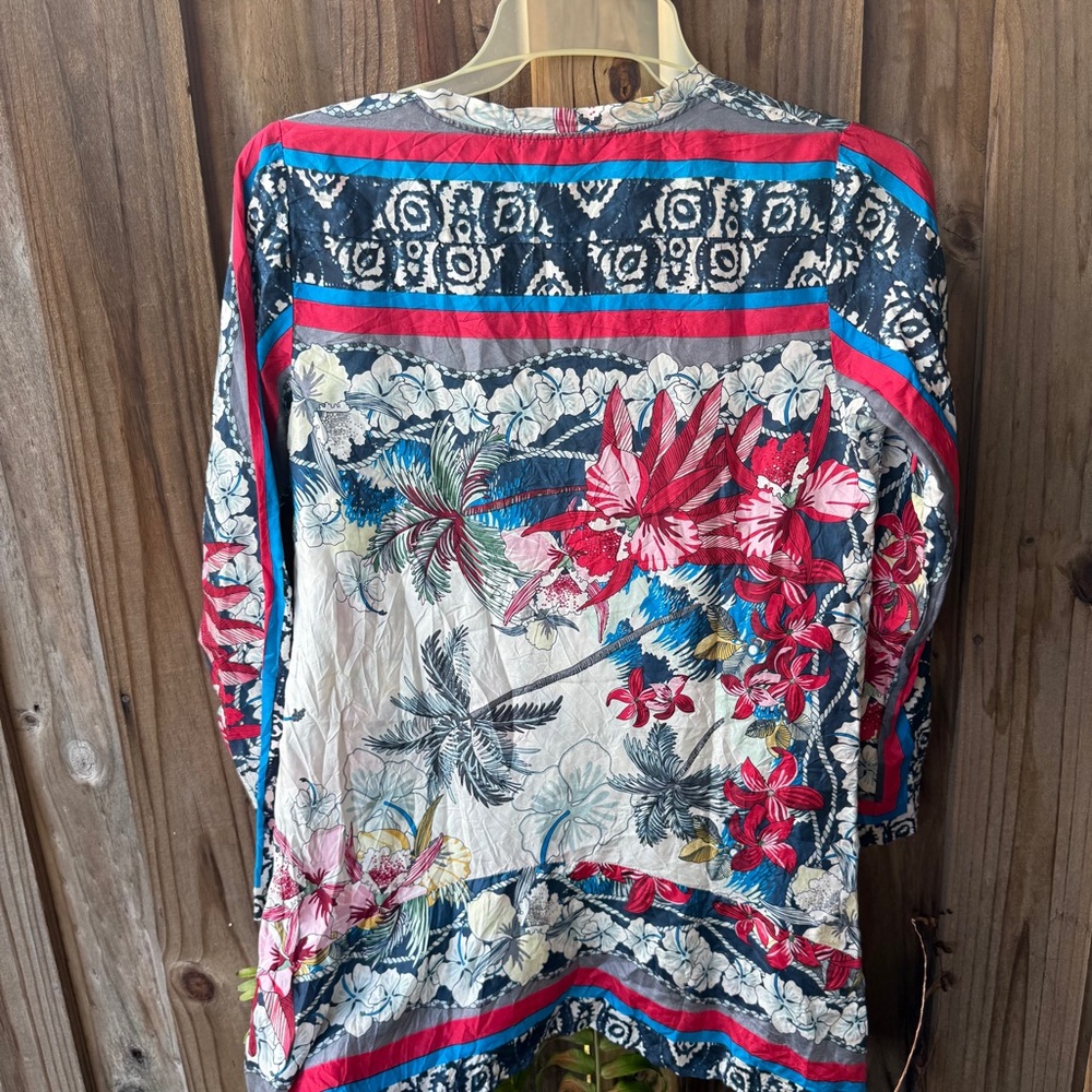 Johnny Was Multicolor Floral Tunic - Picture 8 of 12